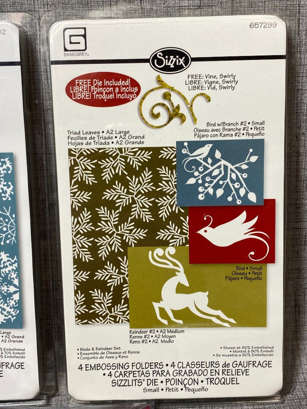 NEW 9 SIZZIX Embossing Folders - 3 Sets - 2 Die Cuts Christmas Holiday Fall NOS - Picture 3 of 13